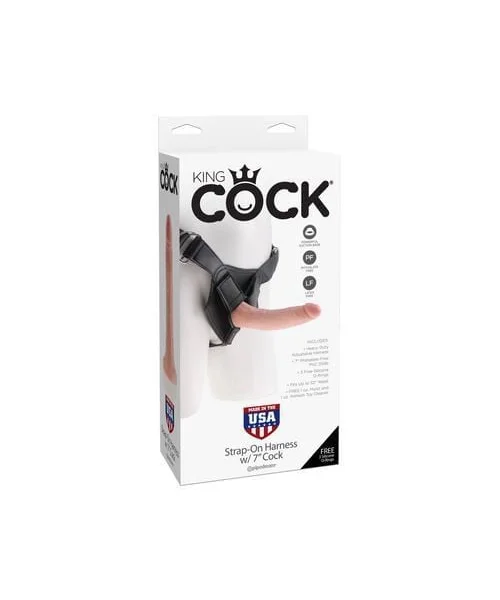 King Cock Strap on Harness With 7 Inch Cock - Flesh