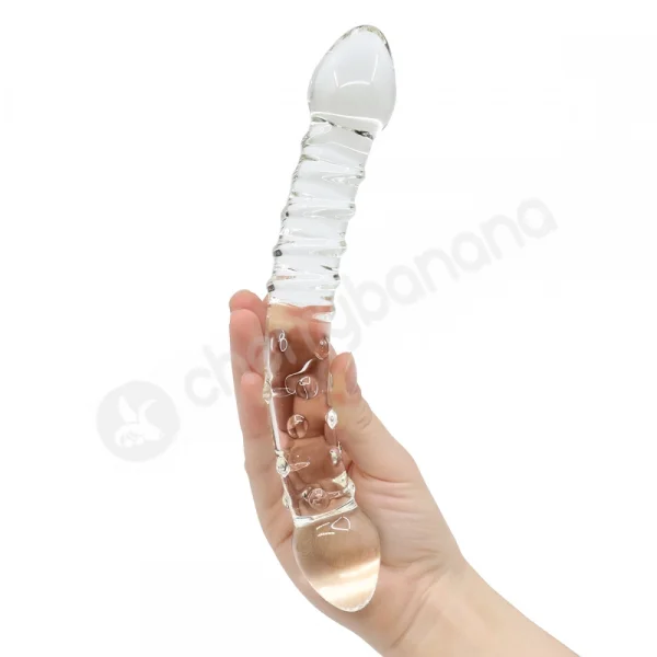 Crystal Pleasures Glass Spiral Temptation Double Dildo