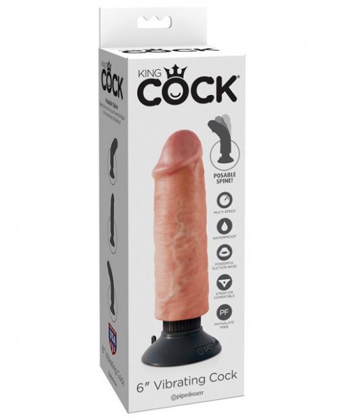 Pipedream KingCock - 6" Vibrating Suction Cup Dildo