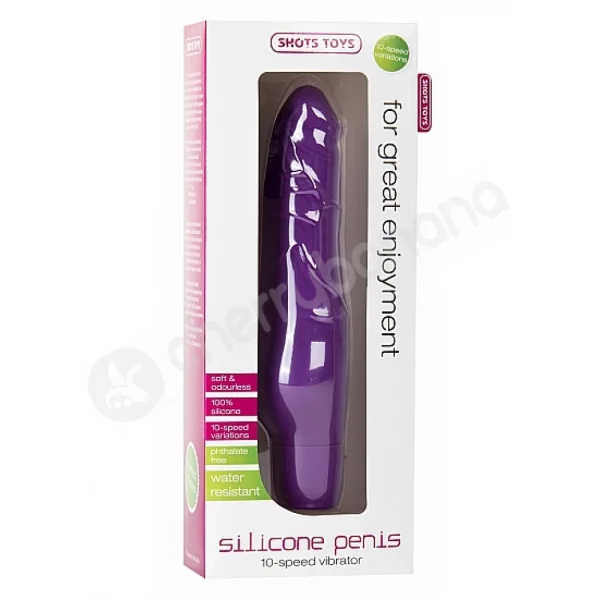 Shots Toys Purple Silicone Penis Vibrator