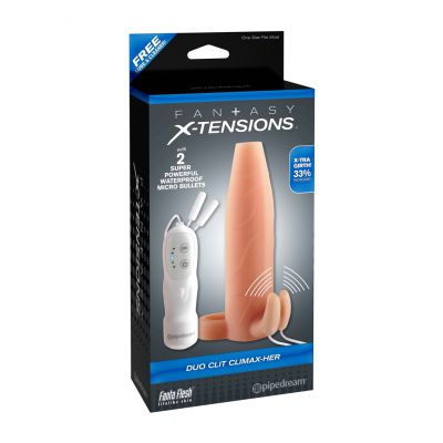 Duo Clit Climax Her Skin Penis Extender Sleeve