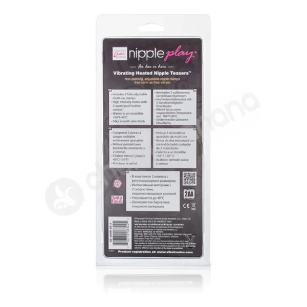 Nipple Play Black Vibrating Heated Nipple Teasers