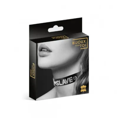 Bijoux Pour Toi Strass Slave Bovine Leather Necklace
