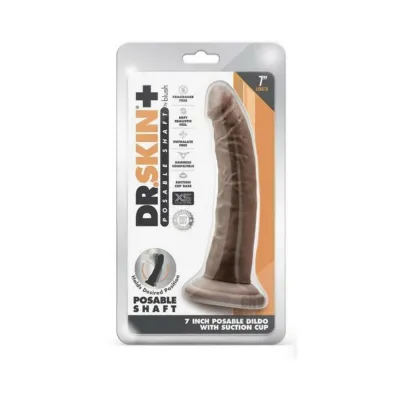 Dr Skin Plus 7 In Posable Dildo Chocolate