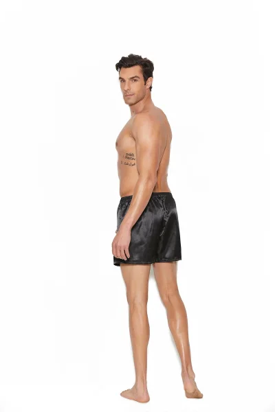 Sexy Black Satin Boxer