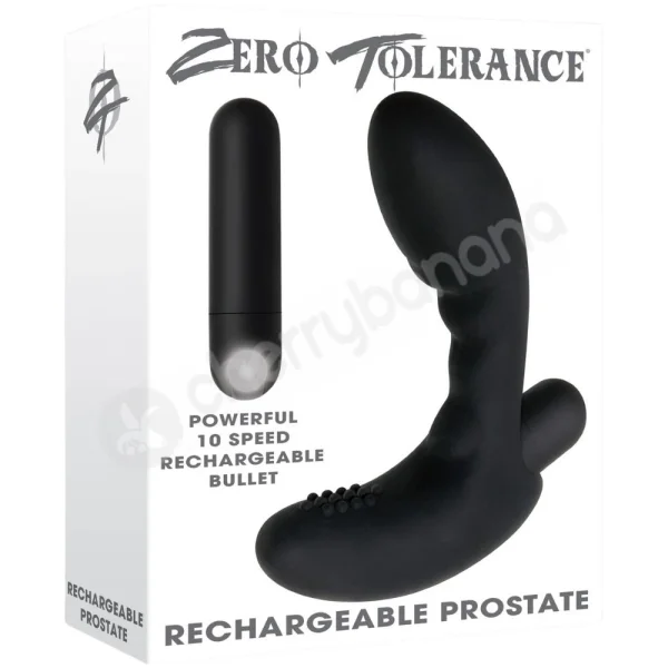 Zero Tolerance Eternal P-Spot Black Rechargeable Prostate Massager With Bullet Vibrator