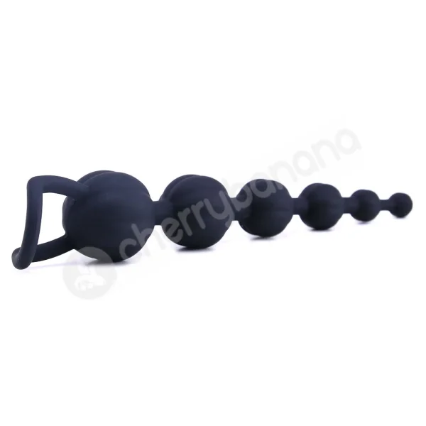 Adam & Eve Black Silicone Butt Beads