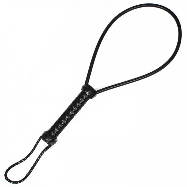 Bondara Loop Swoop and Spank Leather Whip – 18 Inch
