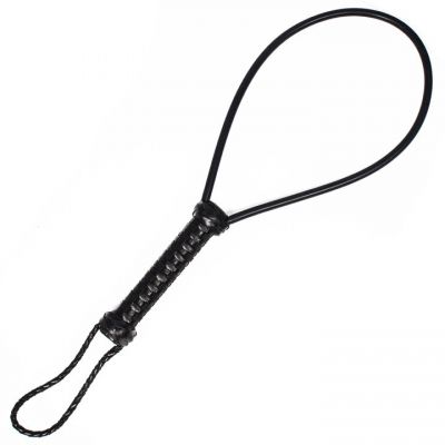 Bondara Loop Swoop and Spank Leather Whip 18 Inch