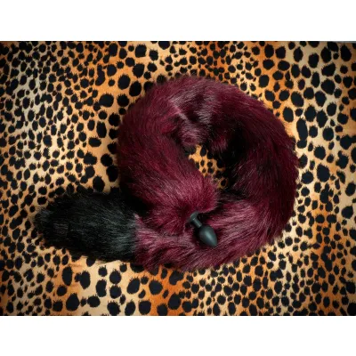 Floor Dragger 40 quot Butt Plug Cat Tail in Burgundy