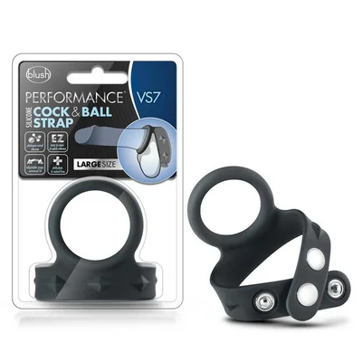 Performance VS7 Silicone Cock Ball Strap Large Black by Blush Novelties