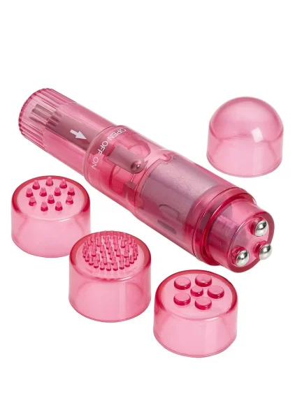 Cloud 9 - Mini Massager Pocket Rocket Pink with 4 Attachments