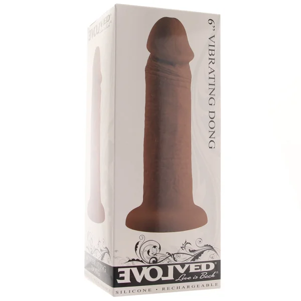 Vibrating Rechargeable Waterproof 6" Silicone Suction Cup Dildo By Evolved Novelties - Caramel