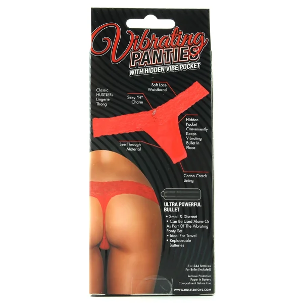 Hustler Vib Lace Thong Red M/L