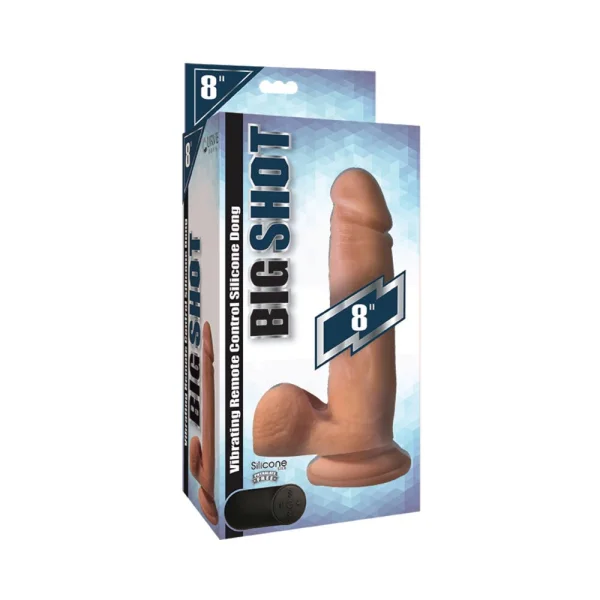 Big Shot Silicone Vibrating Dong W/balls Light 8in — image 6 of 9