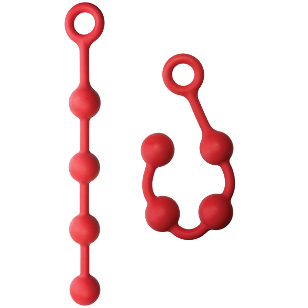 Kink Smooth Silicone Anal Balls 13in Red