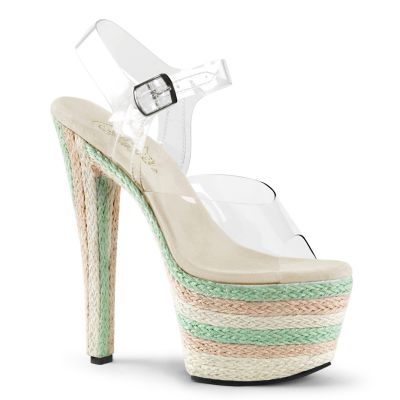 7 inches Heel 2 3 4 Braided Espadrille PF Ankle Strap Sandal