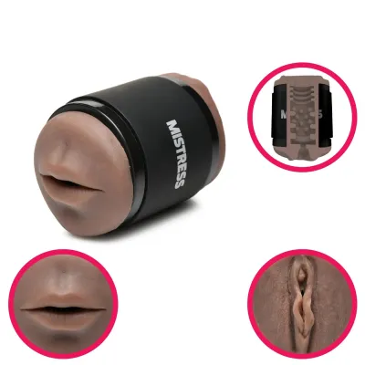 Mistress Double Shot Mouth and Pussy Stroker Dark