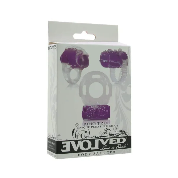 Ring True Unique Pleasure Rings Kit Clear Purple 3 Pack