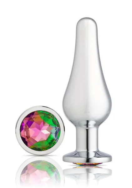 Cloud 9 Novelties Gems Silver Chrome Tall Plug - Large