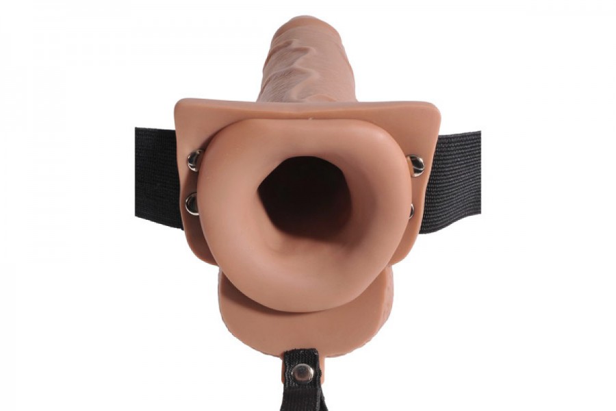 Fetish Fantasy 7.5-inch Hollow Squirting Strap-On with Balls