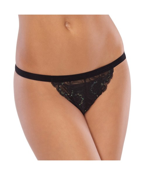 Stretch lace crotchless panty