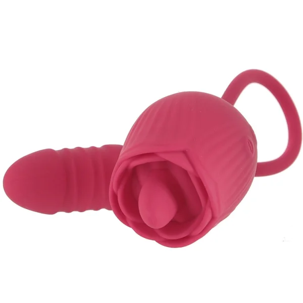 Wild Rose Rechargeable Silicone Dual Clitoral Stimulator By Evolved Novelties - Red