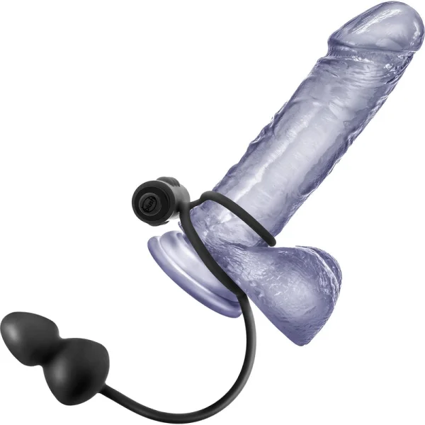 Anal Adventures Platinum Plug With Vibrating Cock Ring