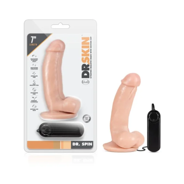 Dr. Skin - Dr. Spin 7" Gyrating Dildo Vanilla — image 8 of 10