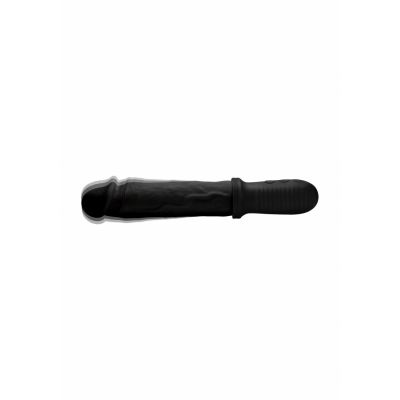 8X Auto Pounder Vibrating and Thrusting Dildo with Handle Blac Rabbit Dildo