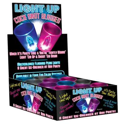 Light Up Cock Shot Glasses 12 DP