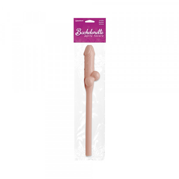 Bachelorette Party Favors Jumbo Pecker Straw Flesh 11in