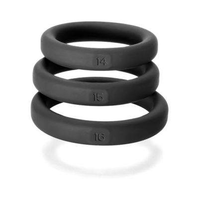 Perfect Fit Xact fit Silicone Rings S m 14 15 16 Black