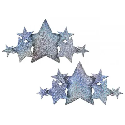 Pastease Demi Silver Glitter Star Breast Covers Pasties