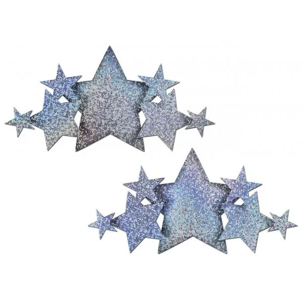 Pastease Demi Silver Glitter Star Breast Covers Pasties