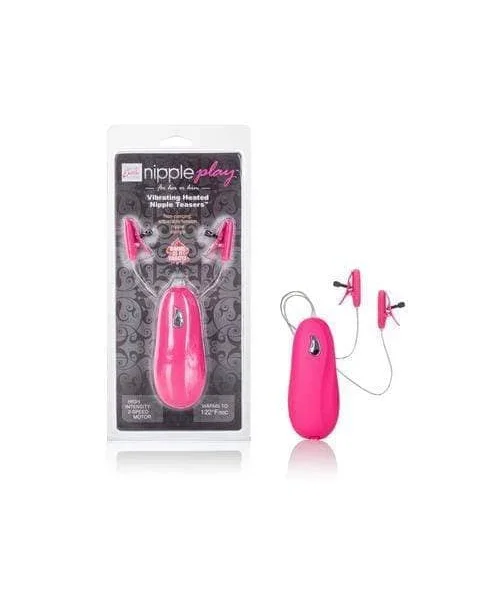 Vibrating Heated Nipple Teasers - Pink