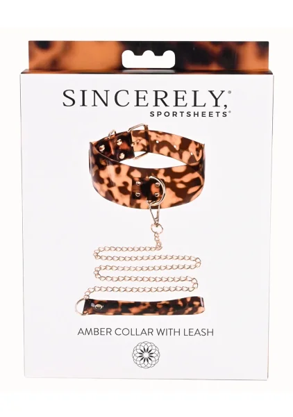 Sincerely Amber Collar With Leash
