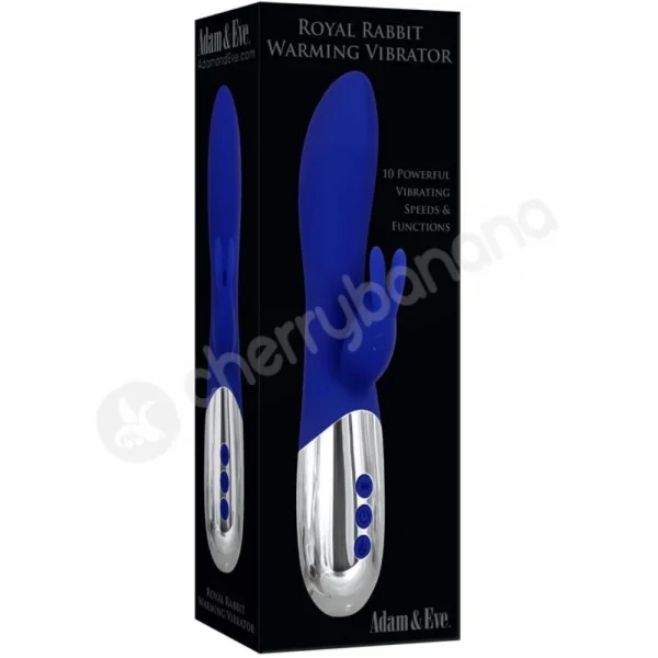 Adam & Eve Royal Rabbit Warming Thick & Curvy Blue Rabbit Vibrator