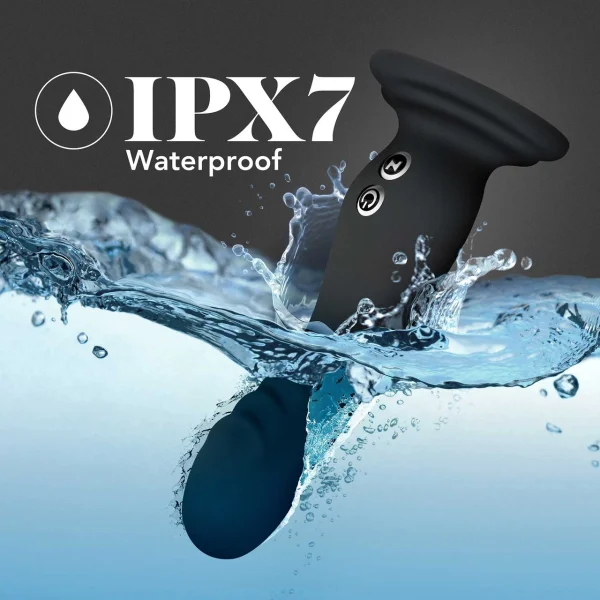 Impressions Amsterdam Rechargeable Waterproof Silicone G-Spot Suction Cup Vibrator By Blush - Black