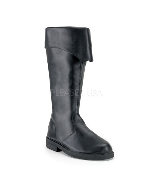 CAPTAIN-105 - BLK PU PIRATE BOOT