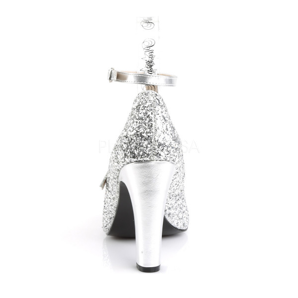 4 inches Heel, 1 1/2 inches PF Round Toe Pump W/ Glitters — image 4 of 20