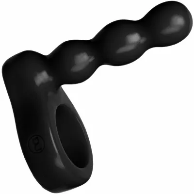 Platinum Silicone The Double Dip 2 Double Penetration Cock Ring Black