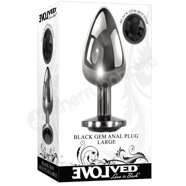 Evolved Large Black Gem Metal Anal Plug