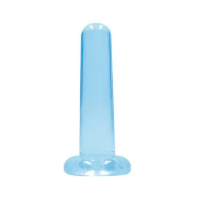 Realrock Crystal Clear Non realistic Dildo With Suction Cup 5 3 In Blue