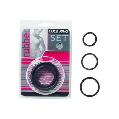 Rubber Cock Ring Set Black