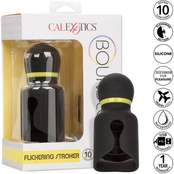 Boundless Flickering Silicone Stroker Penis Masturbator By CalExotics - Black