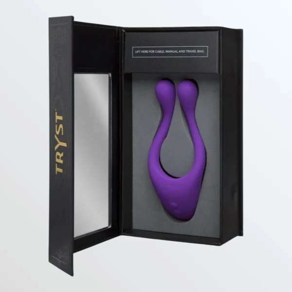 Tryst Multi Erogenous Zone Silicone Vibrator and Cock Ring- Purple