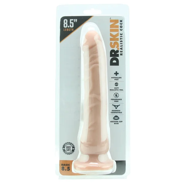 Dr. Skin 8.5 Inch Basic Realistic Dildo With Suction Cup by Blush - Vanilla