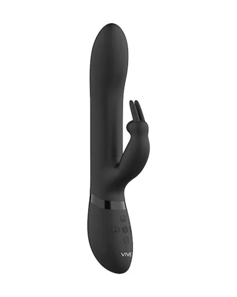 Amoris - Stimulating Beads Rabbit  - Black - 8 Inch