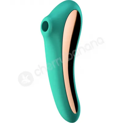 Satisfyer Green Dual Kiss 2 In 1 Vibrating Pressure Wave Stimulator